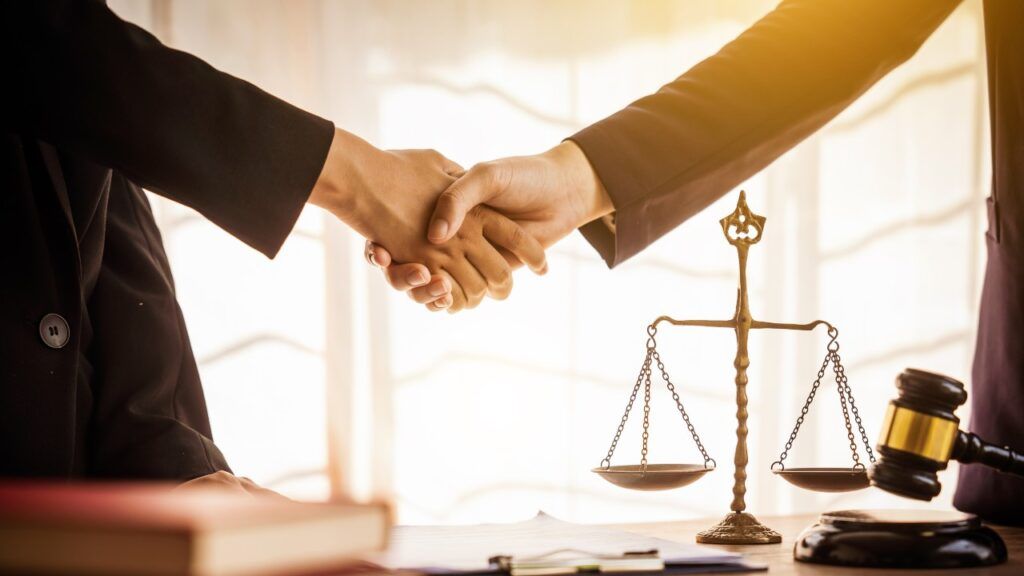 Shaking hands, Lawyer and client 